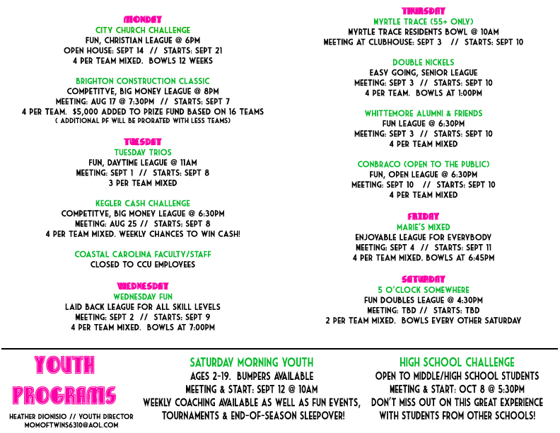 Myrtle Beach Bowl > Leagues