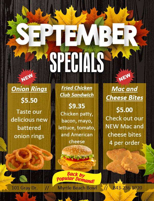 August Food Specials